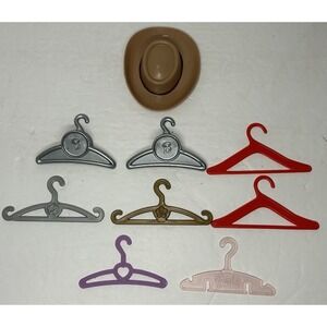 Vintage Barbie 90s 00s "B" Clothes Clip On Hangers‎ Lot of 8 Cowgirl Hat